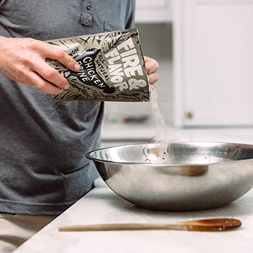 Fire & Flavor Chicken Brine, All Natural, Rosemary, Thyme & Basil Brining For Flavor, Tenderness And Juicy Bites - Chicken Has Never Been Better, Preservative-Free, Minimal Preparation Time, 16Oz #TOP3