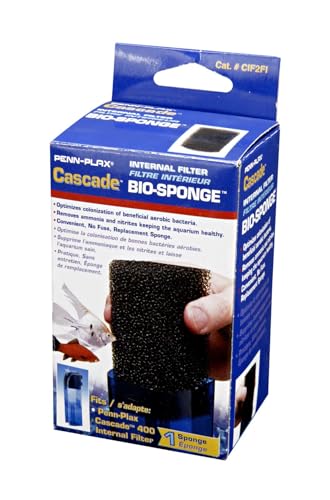 Image of Penn-Plax Cascade 400 GPH Filter Replacement for CIF2 Filter. Bio-Sponge (1 Sponge) - Provides Physical and Biological Filtration for Freshwater and Saltwater Aquariums