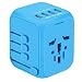 International Travel Adapter, YVELINES Upgraded All-in-One Universal Travel Charger Power Adapter with 4 USB AC Socket Worldwide Wall Charger Plugs Adapter for EU, UK, US, AU, Asia