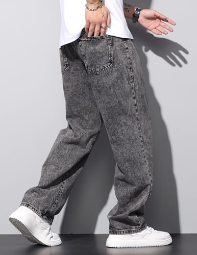 Mens Jeans Regual Fit Y2K Denim Pants Hip hop Streetwear Trousers4