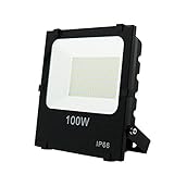 LEDUNI Foco Proyector Floodlight LED Exterior 100W Chips OSRAM IP65 Impermeable Luz Neutra 4500K Angulo 120