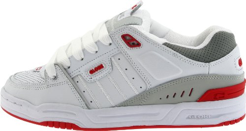 Image of Globe Mens Fusion Skate Shoes, White /Grey /Red, 9.5 D (M) US
