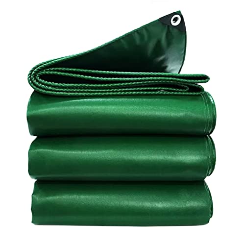 Lona de PVC verde resistente impermeable de 3 x 4 m con ojales reforzados, tienda de campaña multiusos para uso en exteriores