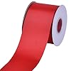 Ribest Cinta de grogrén roja, cinta de 3 pulgadas y 25 yardas para manualidades, envolver regalos, boda, fiesta, decoración, ramo