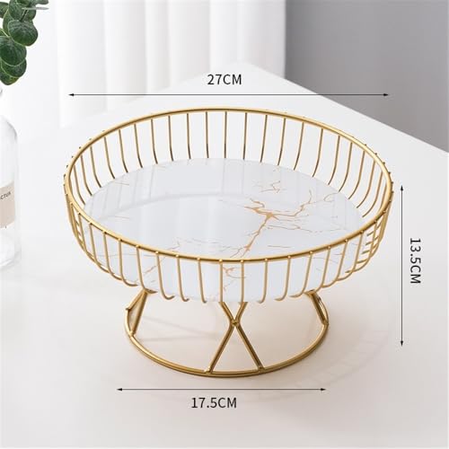 Centro de mesa frutero moderno con soporte elevado y base de mármol para salón 3