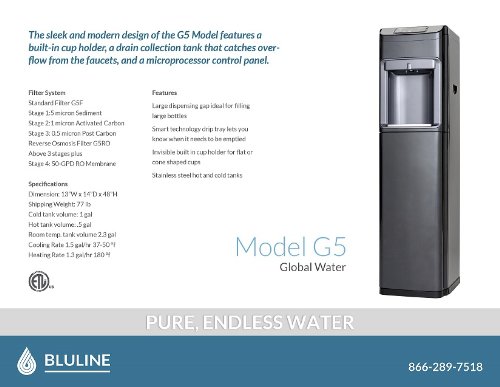 Hot, Cold, and Room Temperature Free-Standing Water Cooler in Black