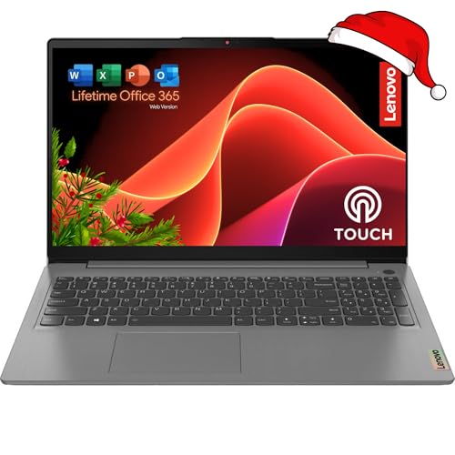 Lenovo Touchscreen Laptop with Lifetime Office 365 for The Web - IdeaPad 3i - Intel Core i3 Processor - 15.6“ Full HD - 12GB RAM - 256GB SSD - Bluetooth - Webcam - Windows 11 no Mouse