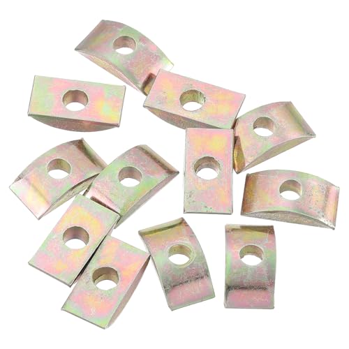 sourcing map 12pcs M6 Half Moon Nuts Washers, Iron Solid Half Moon Lock Washer, Spacer Connector Hardware Fittings, Bronze