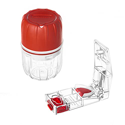 Maxpert MedicalÂ® Pill Crusher and Pill Splitter Combo Package - MAXGRINDÂ® Pill Crusher and Grinder, Red - Crush and Grind Pills - with MAXSPLITâ¢ Safety Pill Splitter, Pill Cutter Red