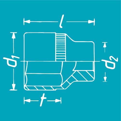 Hazet 900-27 Inserto Chiave A Bussola Esagonale, Argento, Attacco Quadro, Cavo, 12.5 Mm 1/2 Di Pollice - 2