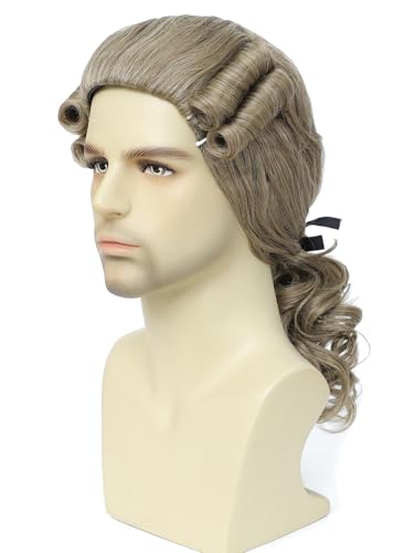 Image of Judge Colonial Wig Washington Halloween Costume Cosplay Party Wig Funny Crazy Wigs (Blonde)