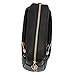 FashionPuzzle Triple Zip Small Crossbody Bag (Black)