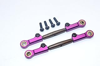 GPM For HPI Bullet Nitro 3.0 Upgrade Parts Spring Steel Rear Adjustable Tie Rod With Aluminum Ends (4mm Anti Cross-Thread, To Extend 78mm-85mm) - 1Pr Set Purple