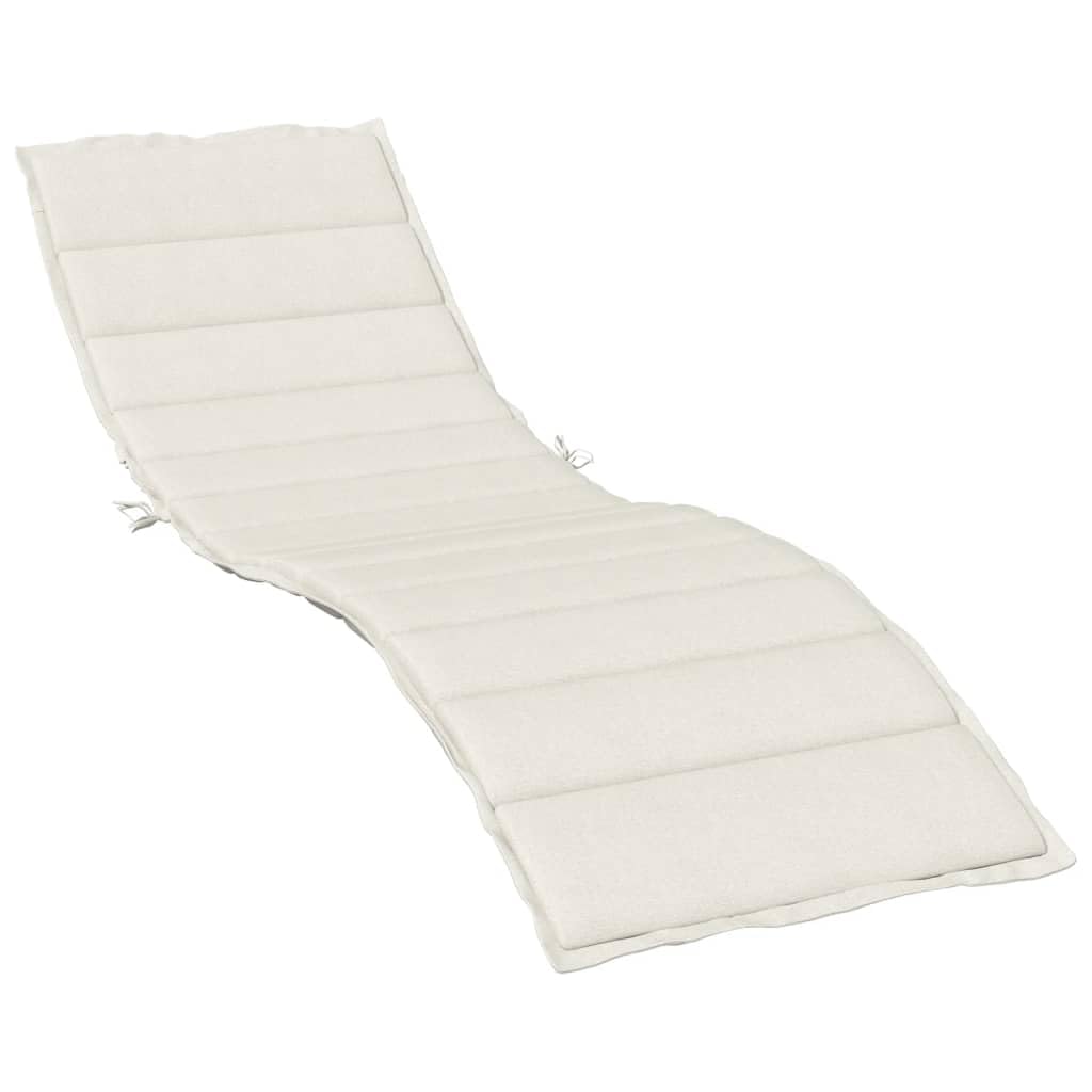 vidaXL Cuscino per Lettino Prendisole Crema Mélange 200x50x4cm Tessuto
