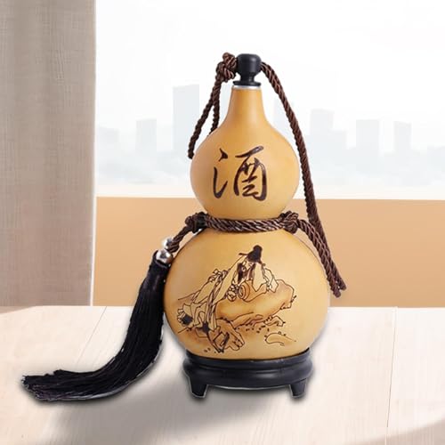 Bouteille de vin en calebasse sculptée main | Gourde traditionnelle 500 ml d'exception - 7