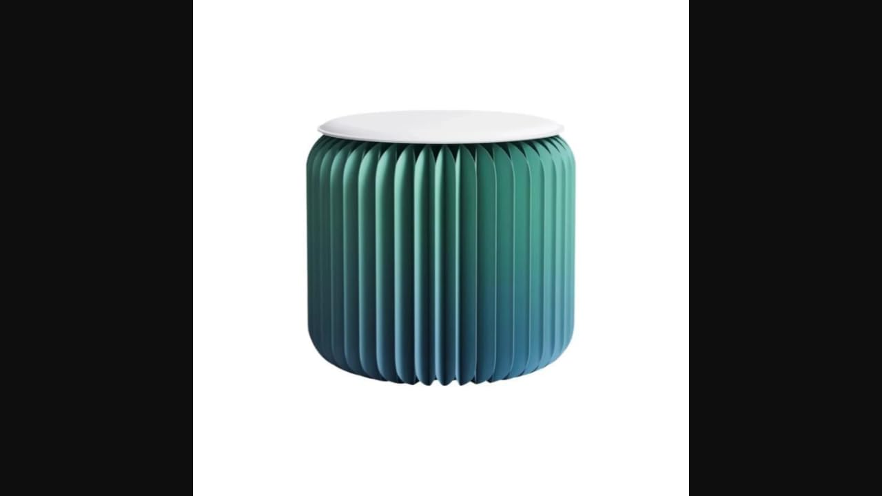Creative Folding Stool, Recyclable Cardboard, Modern Nordic Design, Shoe Bench, Living Room Lake Green 30cm-Home & Kitchen-Furniture-Game & Recreation Room Furniture-Folding Stools-image-6
