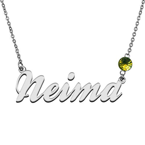 GR859C Personalized Charm Name Necklace with Birthstone for Best Friends Neima