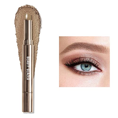 Barra de sombra de ojos brillante,Lápiz de sombra de ojos cremoso metálico Crayon Eye Brightener Highlight Makeup, Sombra de ojos en crema de larga duración a prueba de agua (#04 CACAO)
