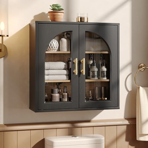 Maupvit Arched Bathroom Glass Cabinet