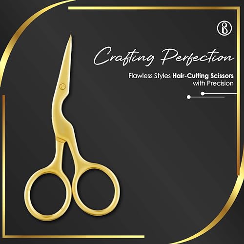 Beauté Secrets Premium Manicure Scissors Multi-purpose Stainless Steel Cuticle Pedicure Beauty Grooming Kit for Nail, Eyebrow, Eyelash, Dry Skin Curved Blade 3.5 inch - Image 2