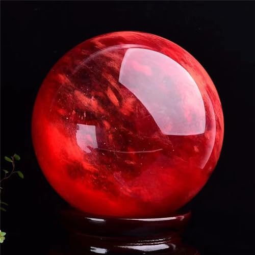Boule de cristal de quartz rouge naturel de 5-6cm pour divination