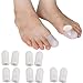 Protezioni per dita in gel morbido,10 pezzi di protezioni per dita in silicone per alluce,maniche per dita traspiranti,tubi per cuscino per dita,dolore da attrito in punta,vesciche, calli,S-12（White）