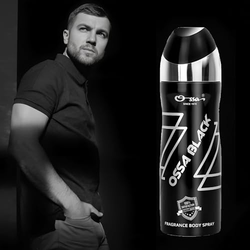 Image of Ossa Black Body Spray Deodorant For Men, 200ML | Masculine Premium Deodorant with Ambery and Citrusy Notes | Long Lasting Fragrance Ideal For All Day Elegance and Every Occasions