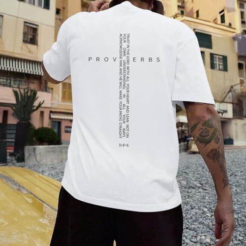 Image of Christian Shirts for Men Vintage Religious Cross Bible Verse T-Shirt Jesus Faith Tshirt Inspirational Graphic Tees