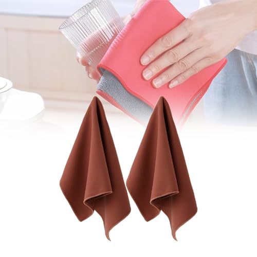 Paquete de 2 paños de limpieza ultraabsorbentes, toalla de microfibra de terciopelo coral de gamuza, toalla de secado for coche, perfecta for limpiar cristales de motocicletas, caravanas y barcos.(Cof