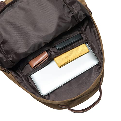 Kaukko Vintage Casual Polyster And Leather Rucksack Backpack(20-2-Khaki) #TOP6