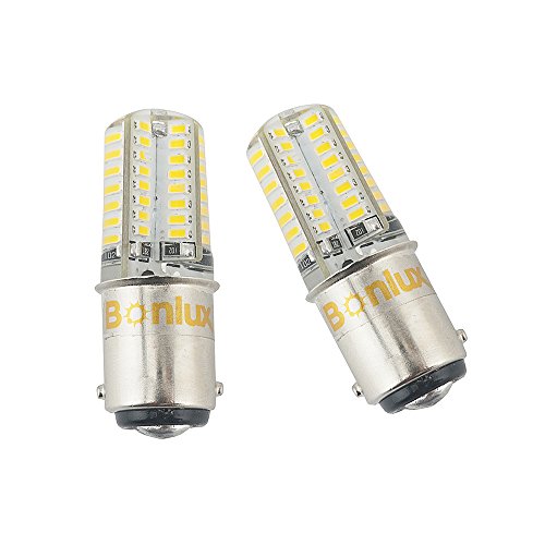 Bonlux 2-Pack LED Ba15d Bulb Double Contact Bayonet Base 1076 1130 1176 1142 LED Replacement DC10V-18V Warm White 3W 250lm 25W Equivalent