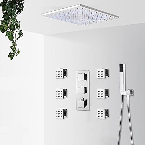 Bateria natryskowa z deszczownicą, termostatyczna, prysznicowa, 3-drożna, prysznicowa, masaż SPA, wannowo-prysznicowa, bateria mieszająca, 16inch Set