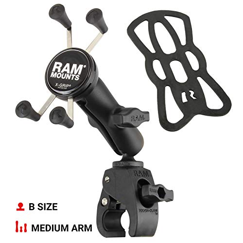 Ram Mounts X-Grip Small Phone Mount With Ram Tough-Claw Small Clamp Base Ram-B-400-Hol-Un7Bu With Medium Arm For Motorcycle, Atv/Utv, Bike #TOP1