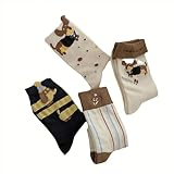 mklg 4 paia di calzini bassotto, calzini per cani di tasso, calzini a bassotto, decorazione divertente con motivo bassotto, regalo originale per gli amanti dei cani, taglia unica, cotone, stile 1, 36