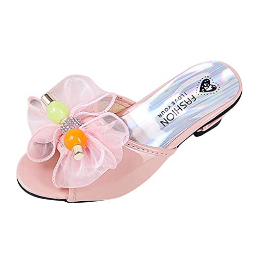 EnJoCho Toddler Little Kid Girls Flower Crystal Pump Sandals Love Princess Slipper Sandals Shoes Bunny Slippers for Girls4