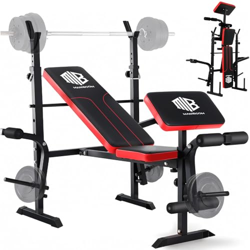 ManiBoom Banco Musculacion PLEGABLE y Ajustable,...