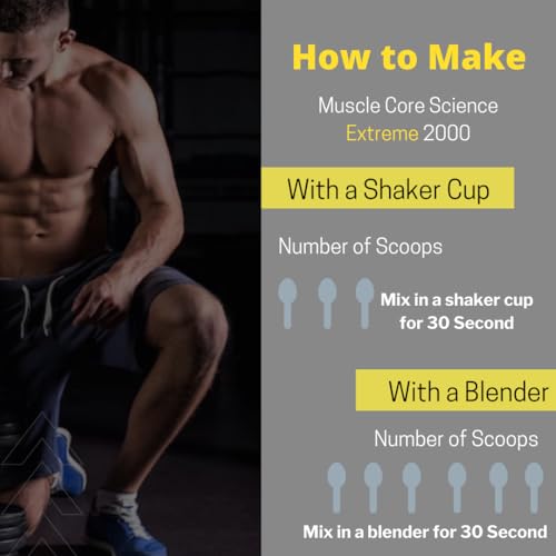 Image of MUSCLE CORE SCIENCE Extreme 2000 Whey Protein Mass Gainer Powder with 80g Protein, 400g Carbs, 2,260 Calories, 10g Creatine, 20 Vitamins & Minerals for Muscle Growth and Weight Gaining - Vanilla, 5kg