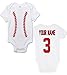 Lazy Pro Baseball Custom Personalized One-piece Baby Bodysuit With Your Name and Number (3-6 Months)
