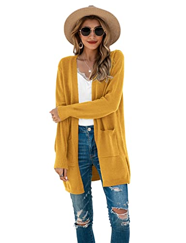 Image of TASAMO Cardigan Sweaters for Women Long Sleeve Open Front Casual Knit Fall Coat Oversized Soft Outwear with Pockets