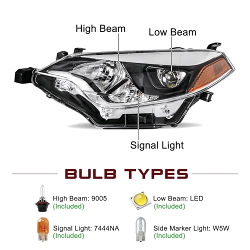 Image of JSBOYAT Left Headlight Assembly for 2014 2015 2016 Toyota Corolla