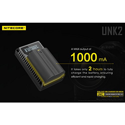 Nitecore Unk2 Dual Port Usb Digital Camera Battery Charger For Nikon Batteries En-El15 With Lumentac Adapter #TOP2