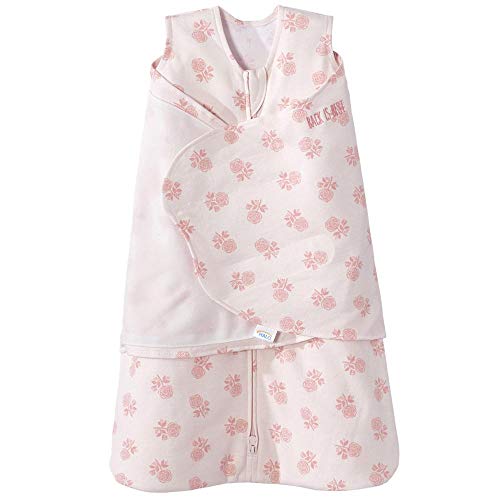 Image of HALO 100% Cotton Sleepsack Swaddle, 3-Way Adjustable Wearable Blanket, TOG 1.5, Watercolor Rose Toss Blush, Small, 3-6 Months