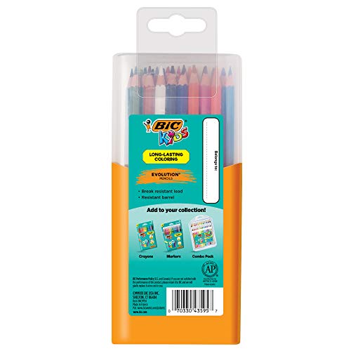 Bic Kids Coloring Pencils, Break Resistant, Splinter Free, Long-Lasting Coloring, Assorted Colors, 24-Pack #TOP1