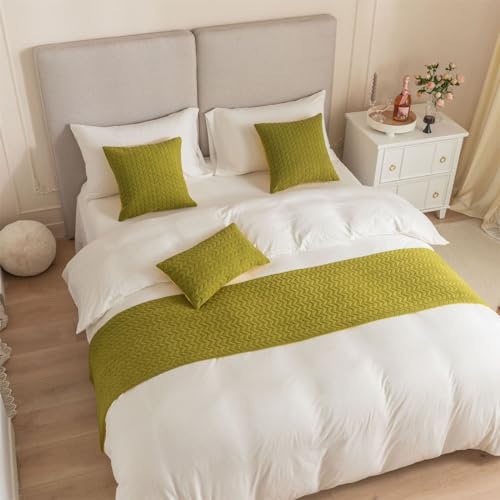 Caminos De Cama, Caminos De Cama De Doble Cara Engrosados ​​con Ondas De Terciopelo Holandés Nórdico For Pies De Cama, Corredores De Cama Y Bufandas Protección For Hotel Casa De Huéspedes