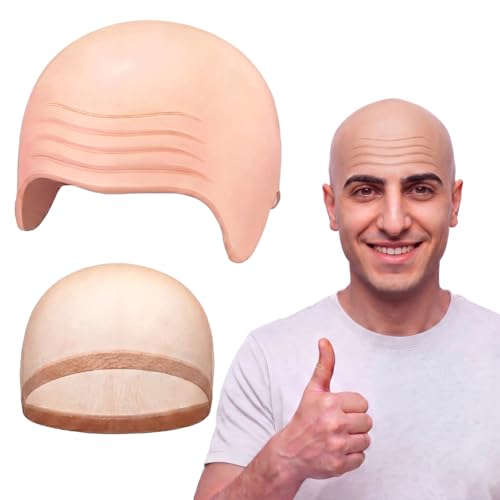 Wrinkle Skin Bald Cap Set