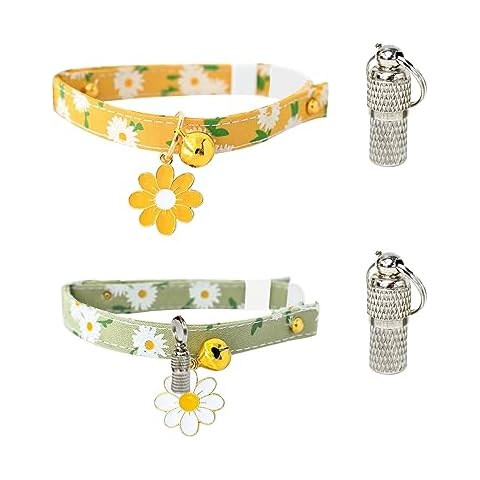 GVSAVY Floral Cat Collars with Pendants Cover
