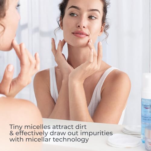 Eucerin Face Gentle Cleansing Hydrating Micellar Water, 13.5 FL OZ | Skin Cleansing Micellar Water with Hyaluronic Acid, Face Cleanser, Makeup Remover, All Skin Types, Fragrance Free, Non-Drying - image 9
