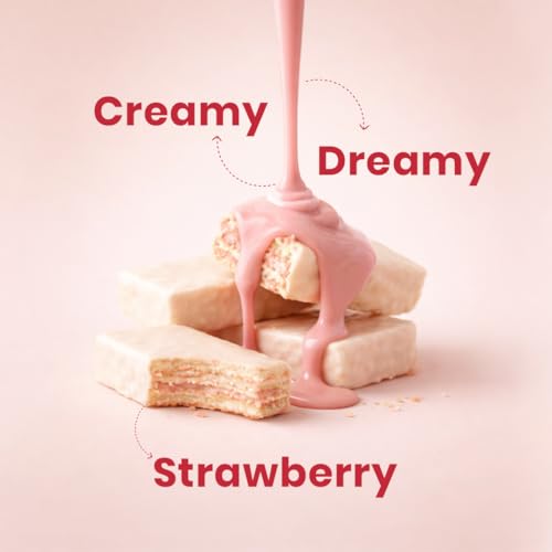 Image of SUPPLY6 Protein Wafer Bars | Pack of 10 | Multigrain Crunchy Wafer | Vegetarian | 10g Protein | 3g Fiber | No Added Sugar | 400 G (Strawberry)