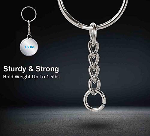 YHYZ Keychain Ring Set (60 Sets), 60pcs 1 Inch Splits Key Ring Hoops (25mm) with Chain + 60pcs Jumper Rings - Image 3