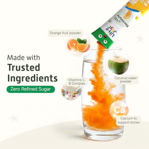 Image of Little Joys Orange Electrolyte Drink Mix for Kids | Hydration Powder with 6 Electrolytes, Vitamin C & Coconut Water Powder | Naturally Sweetened | Supports Hydration & Energy | 15 Sachets